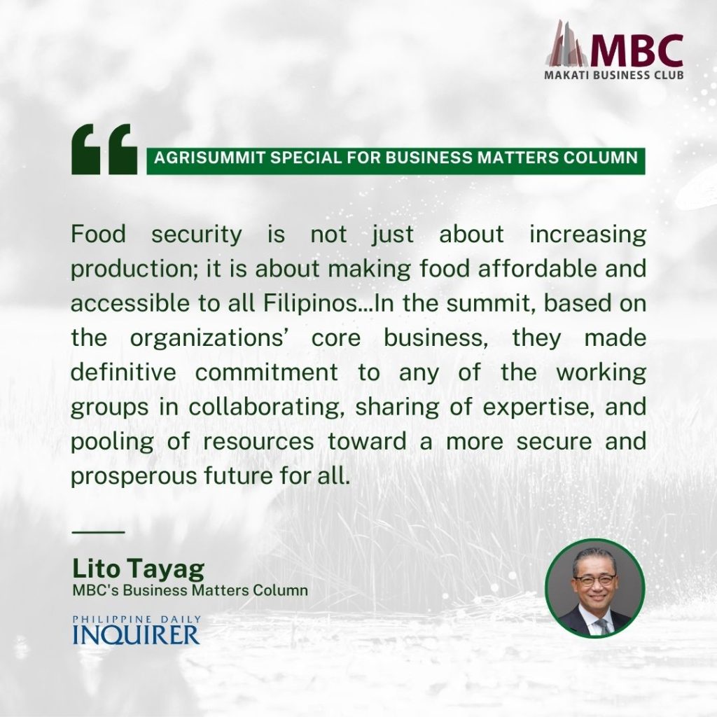 MBC Business Matters by Lito Tayag - Agriculture and Food Security Summit 2024