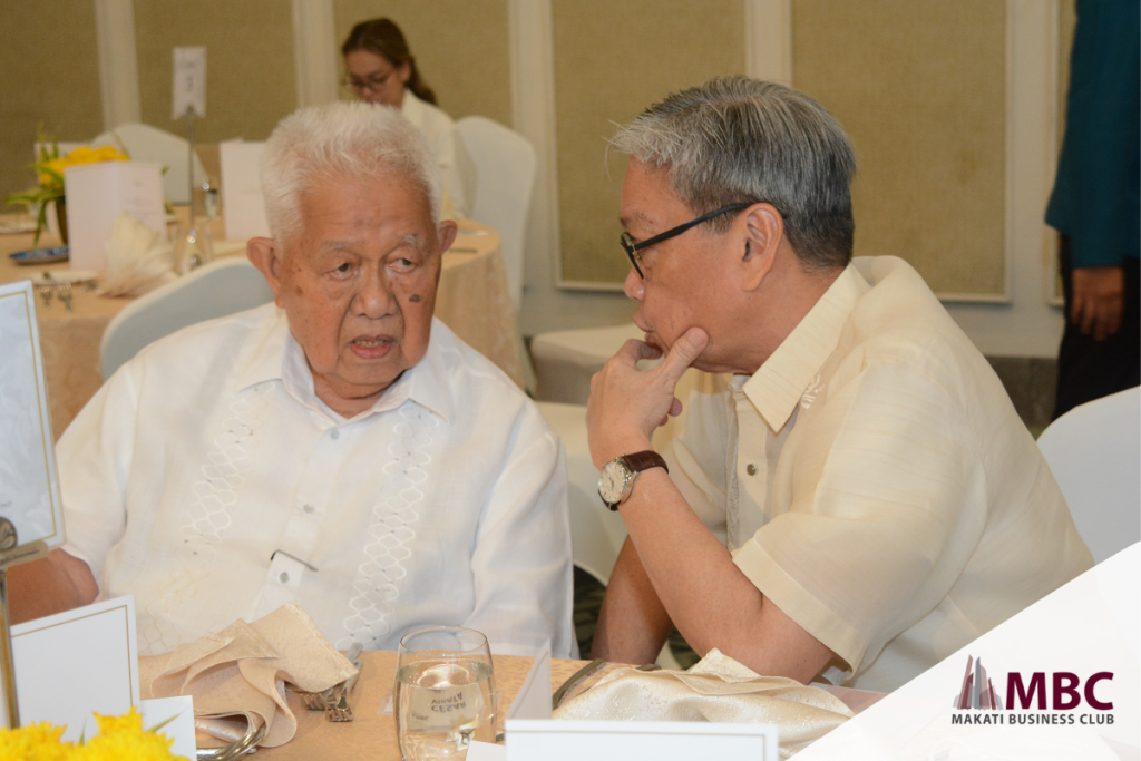 Former Prime Minister Cesar Virata with MBC Chairman Edgar Chua