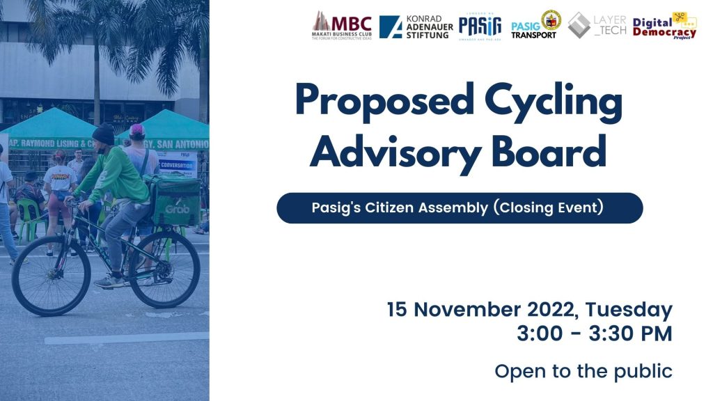 Conversation Results on the Proposed Pasig City Cycling Advisory Board: Closing Assembly
