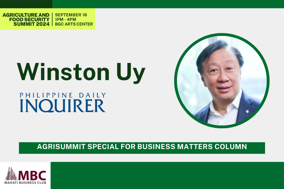 MBC Business Matters Inquirer Column Winston Uy Transformational Agriculture: From Traditional to Globally Competitive