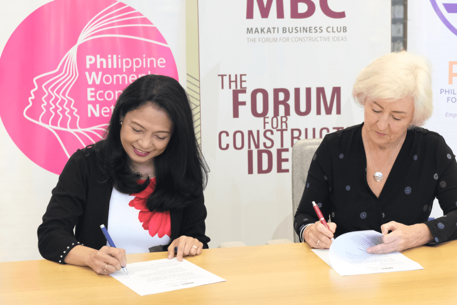 Aileen Judan-Jiao (MBC Women in C-Suite Committee Chair), Kathy Mulville (IW Business Partnerships Director)