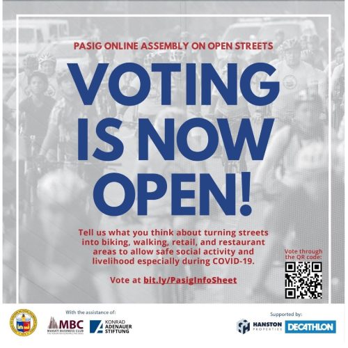12 October 2020 – Social media poster inviting citizens to vote on Open Streets in Pasig