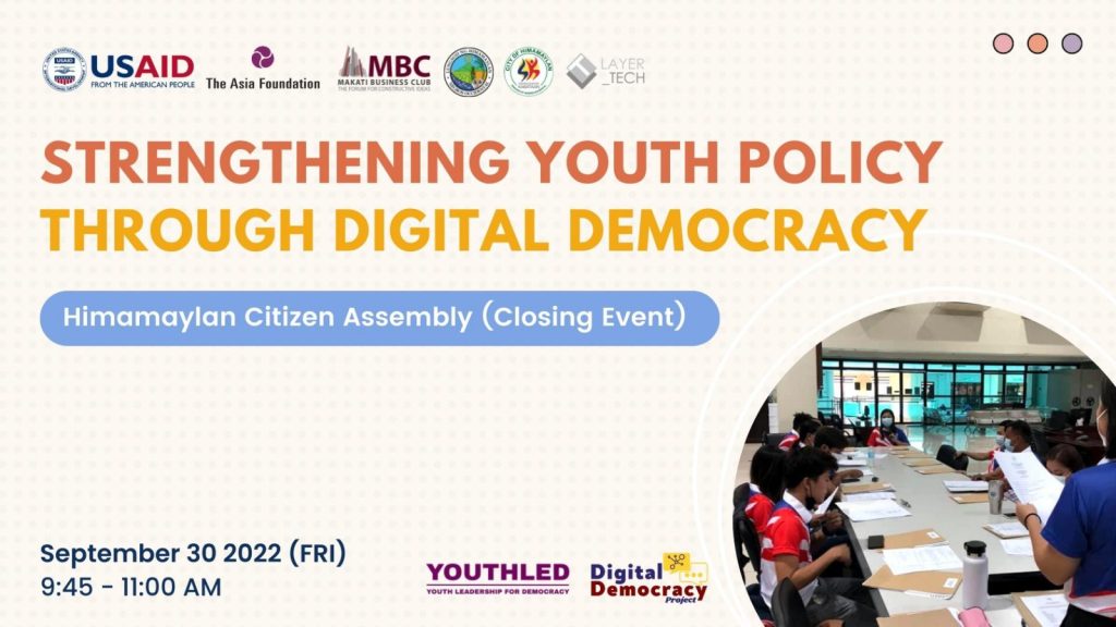 Strengthening Youth Policy through Digital Democracy in Himamaylan: Closing Assembly